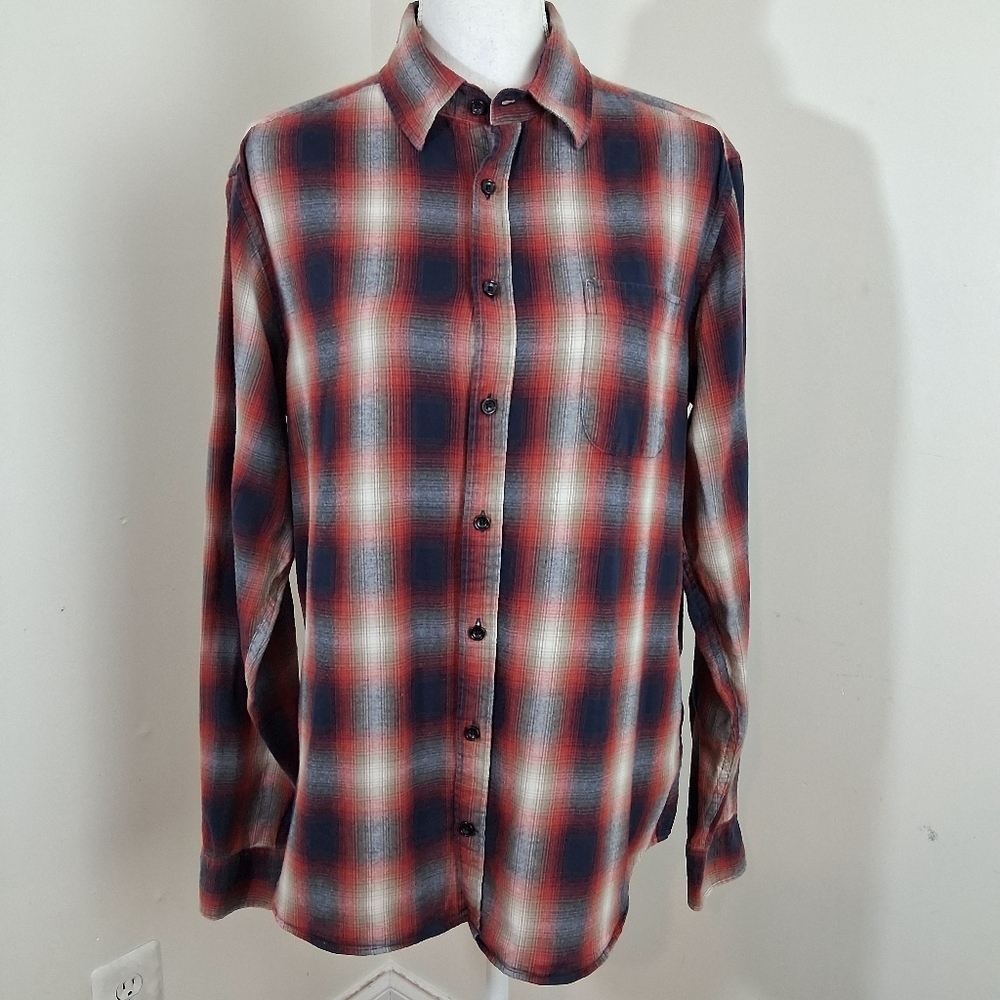 Taylor Stitch The California in Red Shadow Plaid Size 42 Large